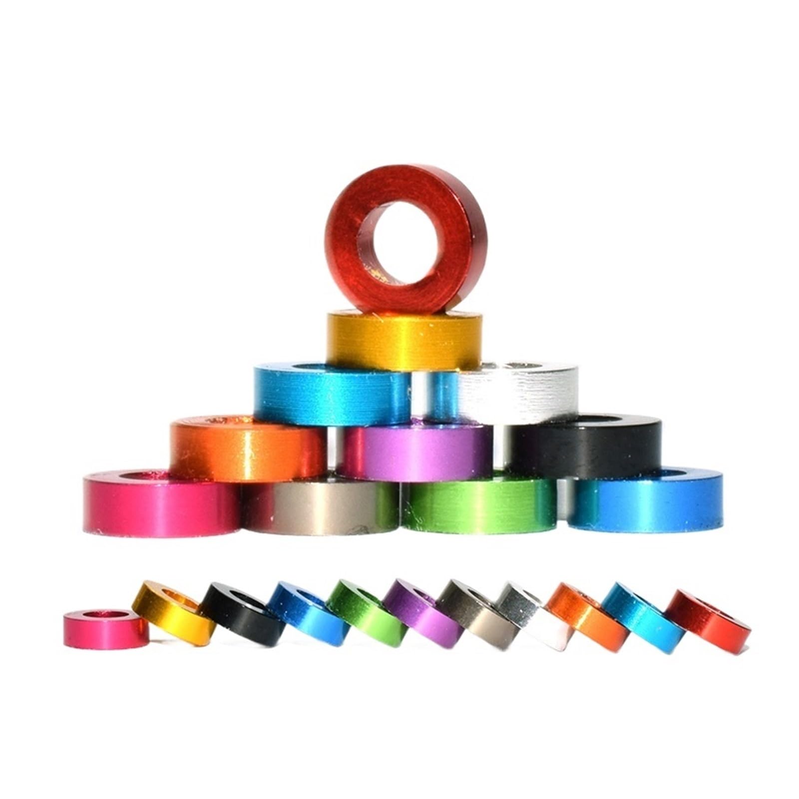 100 sztuk kolorowych płaskich krążków aluminiowych, tuleje, uszczelki, okrągłe krążki bez gwintu, M3, M4, M5, M6, M8, grubość 0,25-2 mm (Sky Blue, M3 x 6 x 1,5)