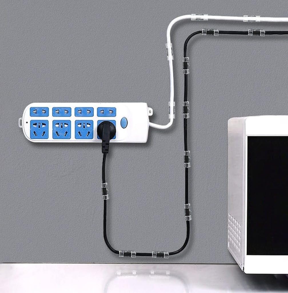 20 PCS Cable Clip Organizer for Desk & Mobile Accessories, Self Adhesive Wire Holder for Charging Cables, USB Cords & Earphones, Multipurpose Cable Management Clips for Home & Office