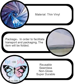 Pink Blue Butterfly Gender Reveal Party Backdrop, He or She Butterfly Wing Rose Flower Photo Backdrop Dessert Table Banner Background Decoration Studio Photography Props 7x5ft BJLSPH1212