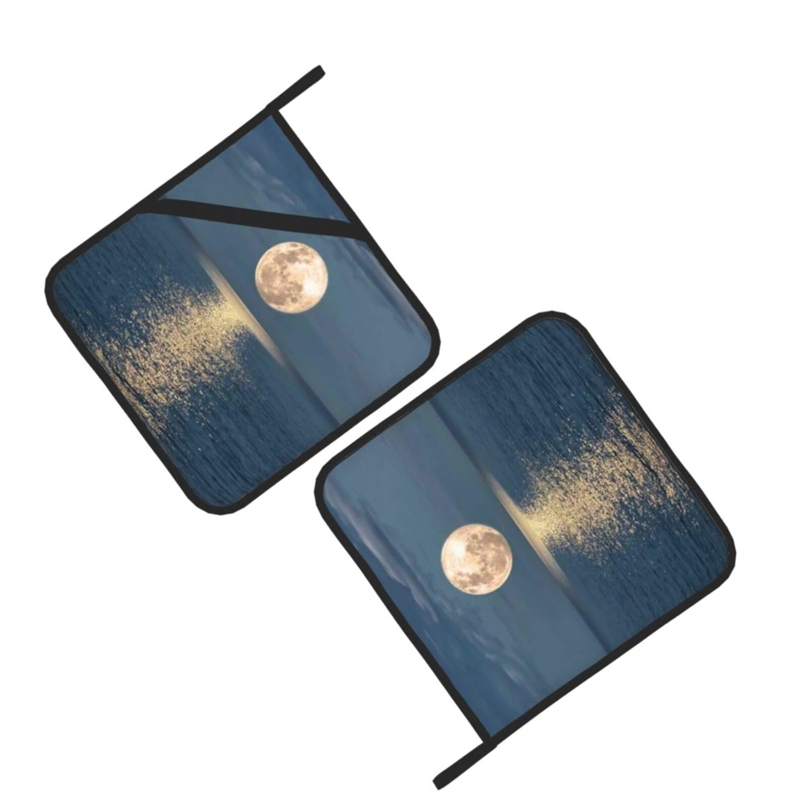 Bright Moon at Sea Hippie Printed Oven Pot Holders Set of 2 Pcs Heat Resistant Kitchen Microwave Potholders for Cooking Baking Grilling