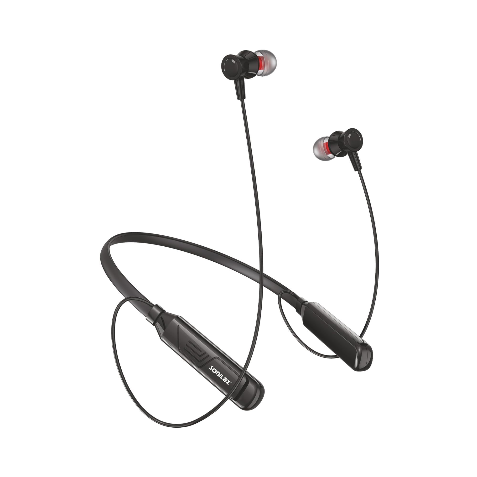 sonilex Wireless Neckband Bluetooth Earphones with Call Vibration Alert, 500 Hours Standby Time, Type-C Fast Charging, Magnetic Earbuds, Diamond Finish.-image-7