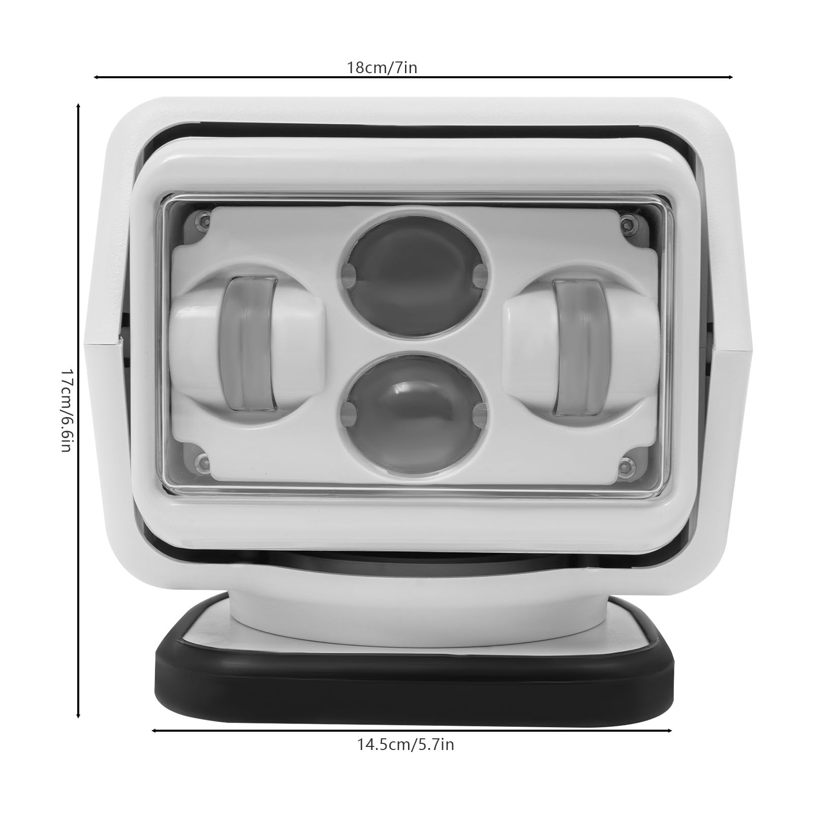 Faro de investigación para barcos, faro de trabajo LED, mando a distancia, faro adicional de 12 V para vehículos offroad, camping, marina con potencia de 60 W, 8000 lúmenes, alcance de 600 metros
