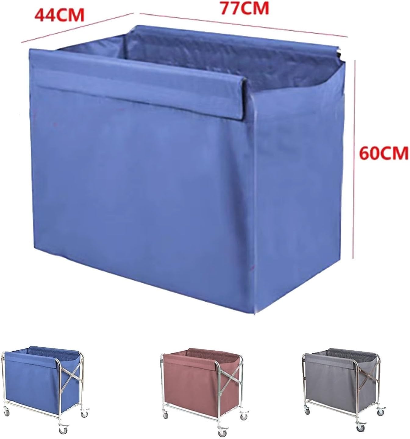 350-400L Large Capacity Commercial Laundry Cart Replacement Bags, Laundry Cart Oxford Cloth Liner Bag, Removable Waterproof Bag(B,77 * 44 * 60cm)
