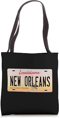 New Orleans Louisiana License Plate Tote Bag