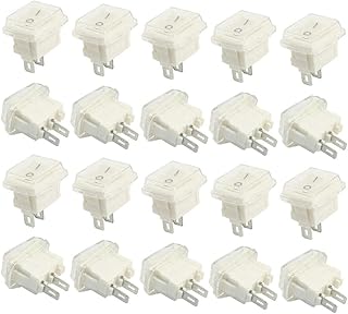 New Lon0167 20Pcs 2Terminals Featured on-Off SPST Waterproof Reliable Efficacy Rocker Switches White AC 3A 250V 6A 125V(id:38f 32 bf 900)