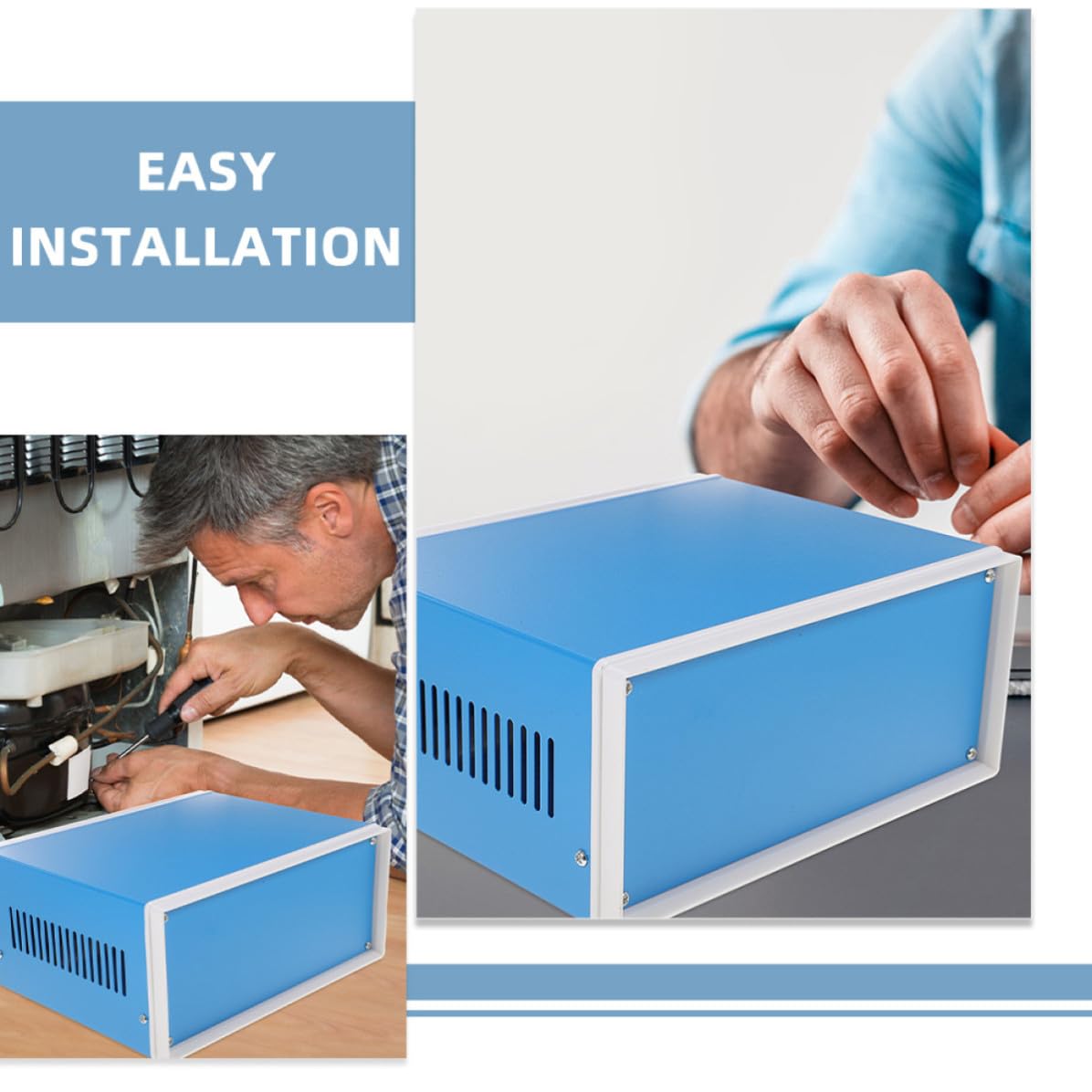 Caja de proyecto metálica 120x320x268 mm con tornillos y protección para uso en estaciones de metro y cajas de registro eléctrico