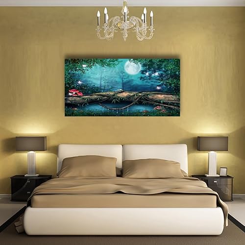 Miniatura 4 de Pinturas de agua del lago en lienzo arte de pared para sala de estar Decoración de pared del dormitorio, pinturas de árbol en lienzo para decoración