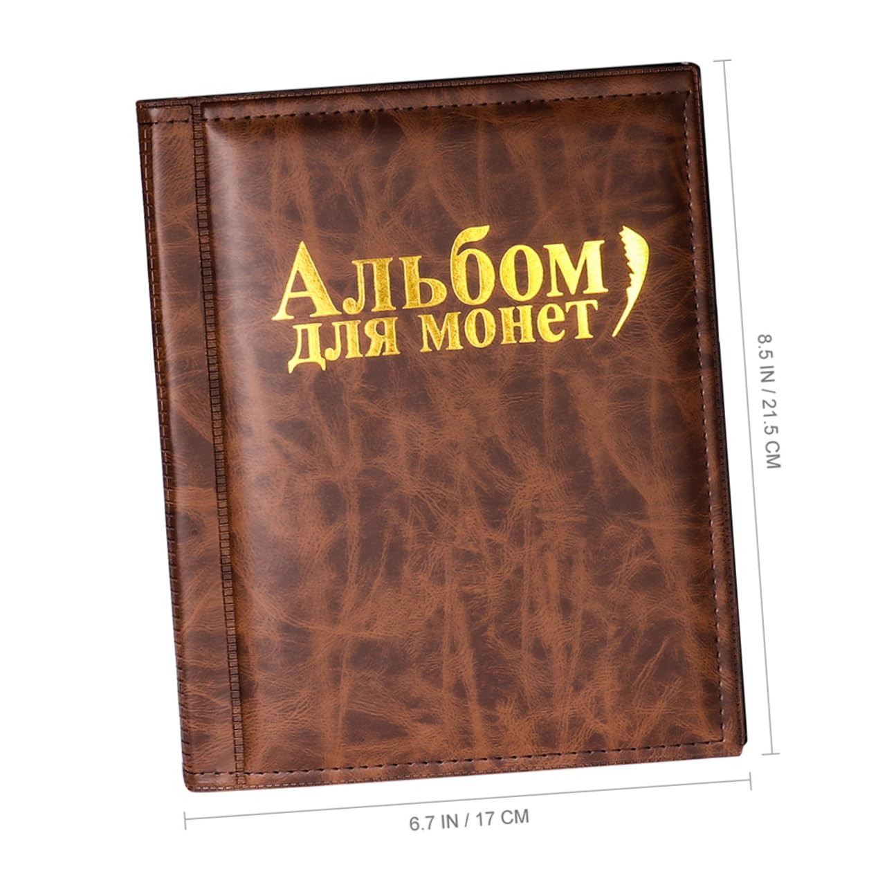 PLAFOPE Album per Monete da Collezione 2 Pezzi, Plastico Pu Nero Marrone