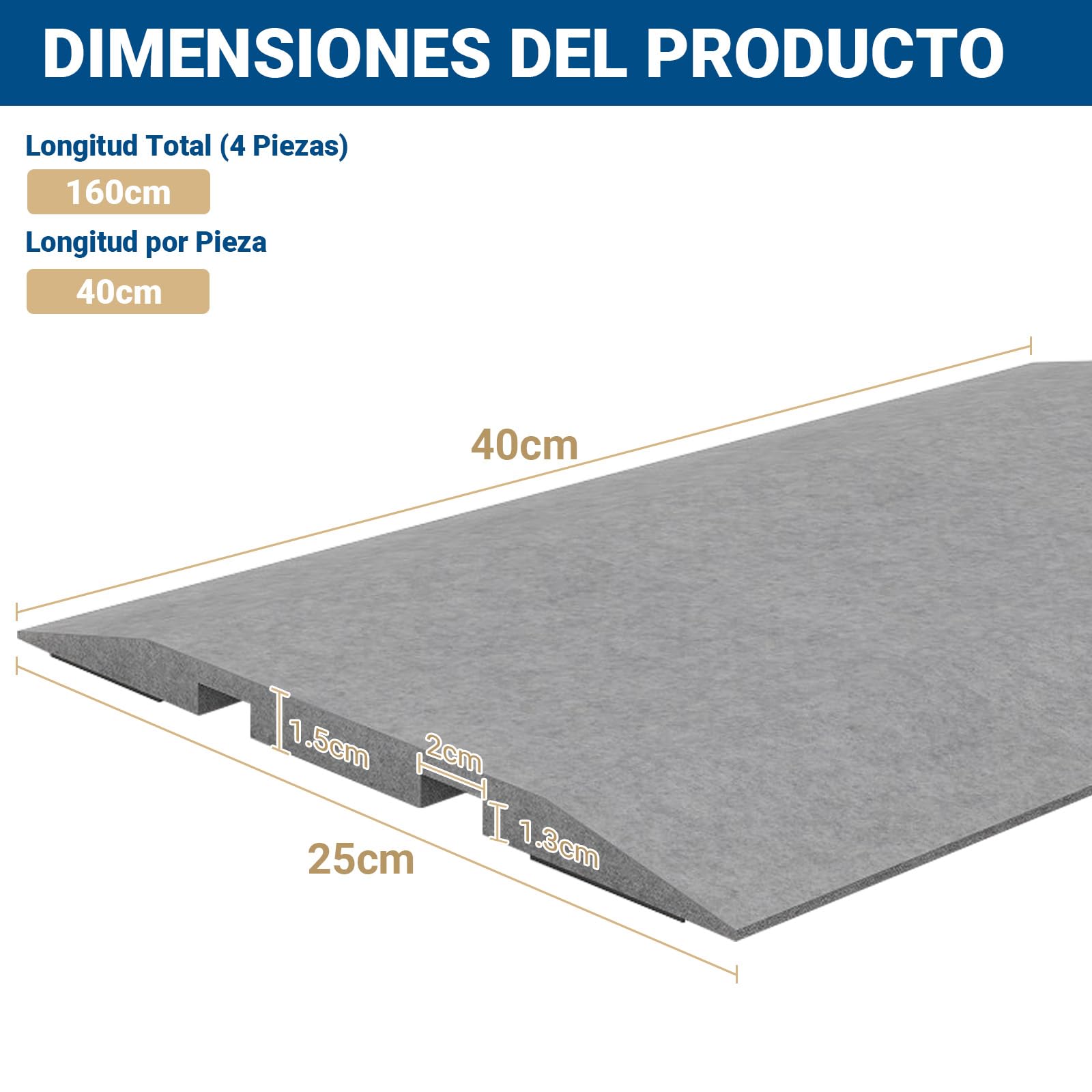 PUNCIA 4 Piezas Canaletas para Cables Adhesiva de Oficina Cubiertas de Suelo para Cables Protector de Pasacables de Pet Evita Riesgos de Tropiezos (160 cm)
