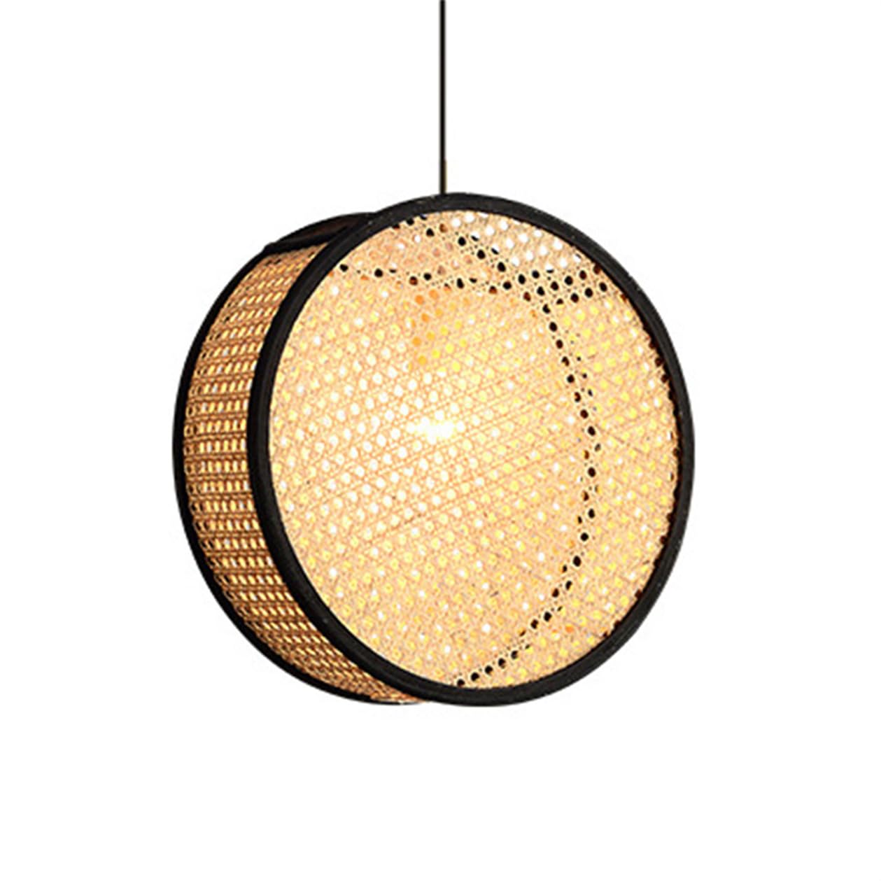 CSSYKV Southeast Asia Style Pendant Lights Rustic Rattan Basket Ceiling Lamp Flat Design Lamp Shade Handmade Weave Lantern Ceiling Chandeliers for Bedroom Dining Room Pendant Lamp Fixture
