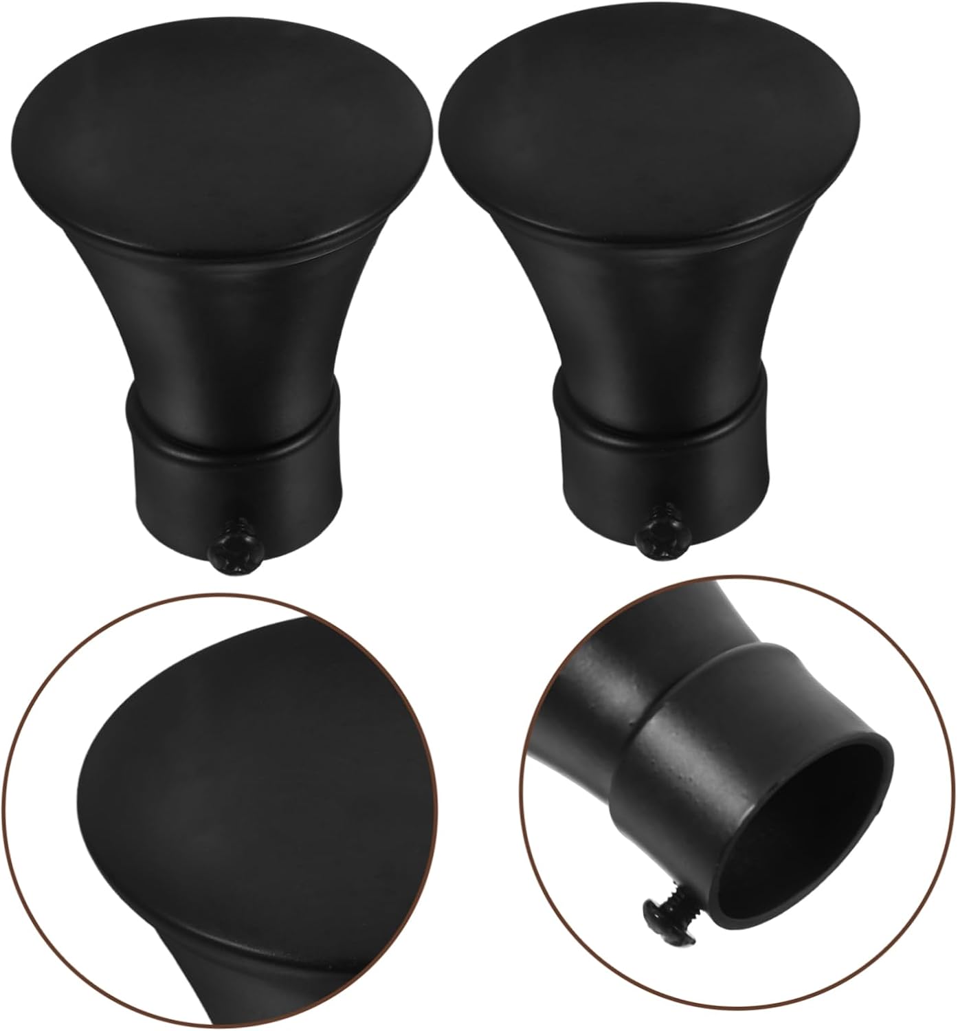 Hemobllo 2pcs Curtain Rod Finials Decorative Caps for Window Treatment Easy Installation Elegant Design for Home Decor to Curtain Rods
