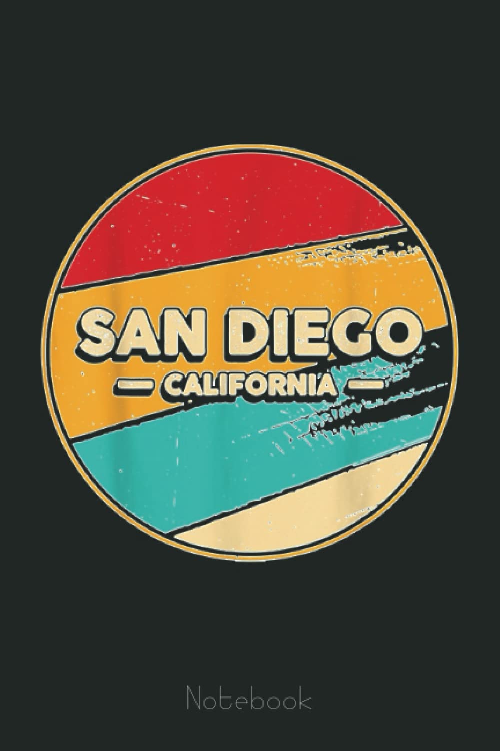 San Diego Retro Vintage Sunset US State San Diego Notebook: US Memorial Day, Journal 6 x 9, 110 Page Blank Lined Paperback Journal/Notebook Gift For