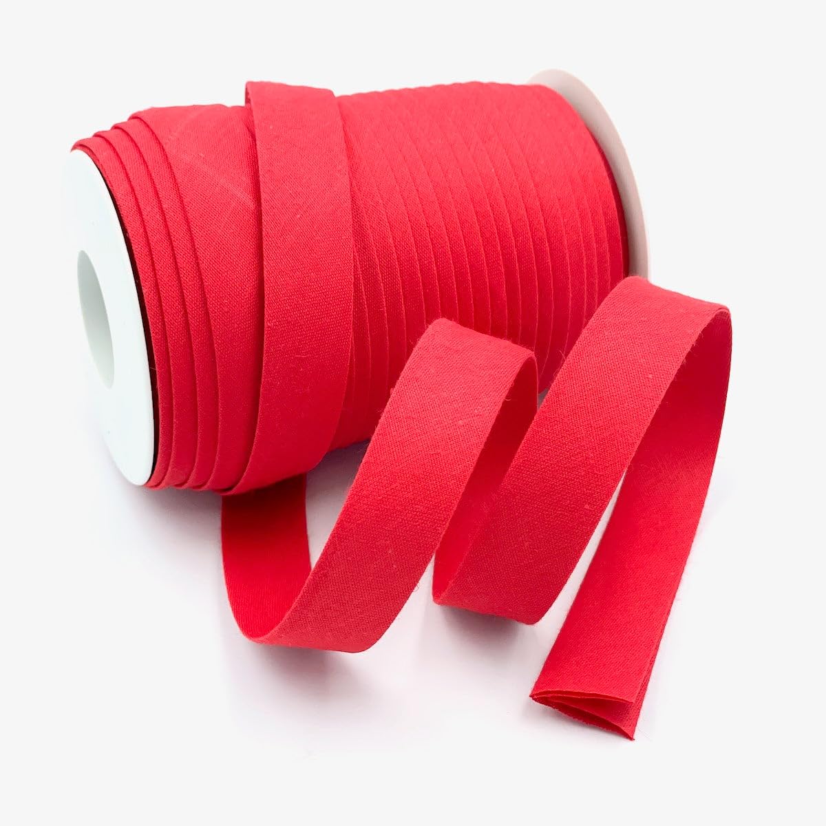 Craft Cult 20mm Plain Double Fold Bias Binding Tape - 25 Metre Roll (28 - Red)