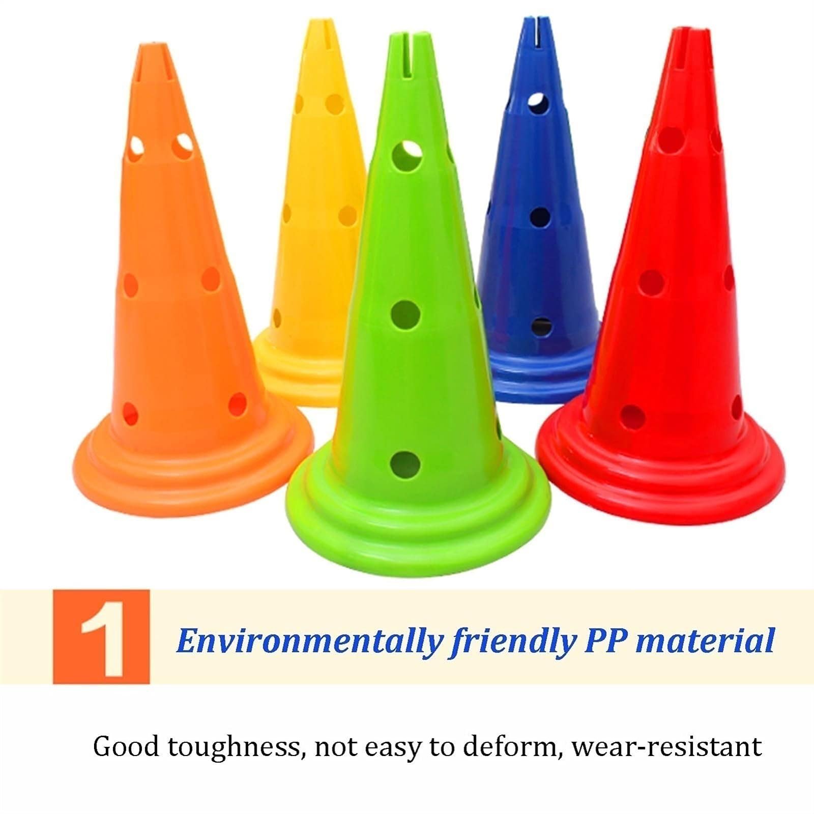 10Pcs Cônes d'Entraînement de Football 30cm/40cm Cone de Signalisation avec Hauteur,Plots de Marquage Cône avec Sac de Transport,pour Football,Sport,Sport équestre et entraînement