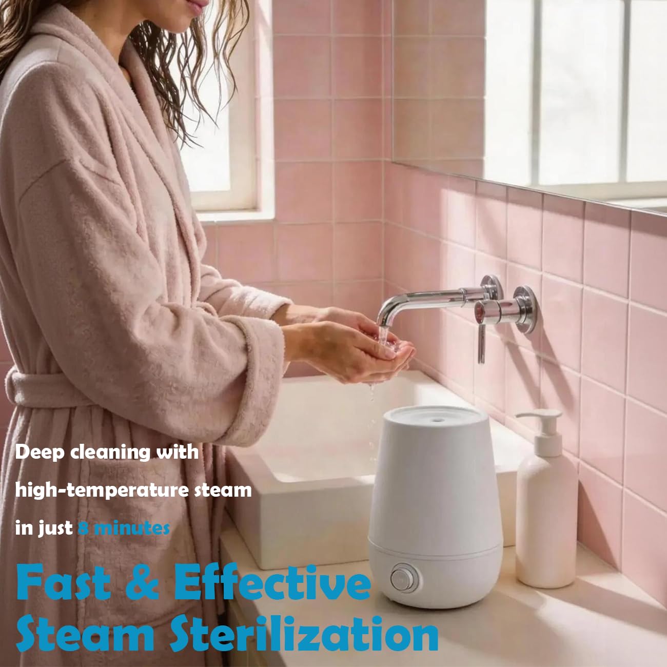 Menstruationstasse, Sterilisator, Dampfgarer, 3-in-1 zum Reinigen, Trocknen und Aufbewahren Ihrer Periodentasse, auslaufsicher, 99,9% gereinigt, geeignet für jede Tasse