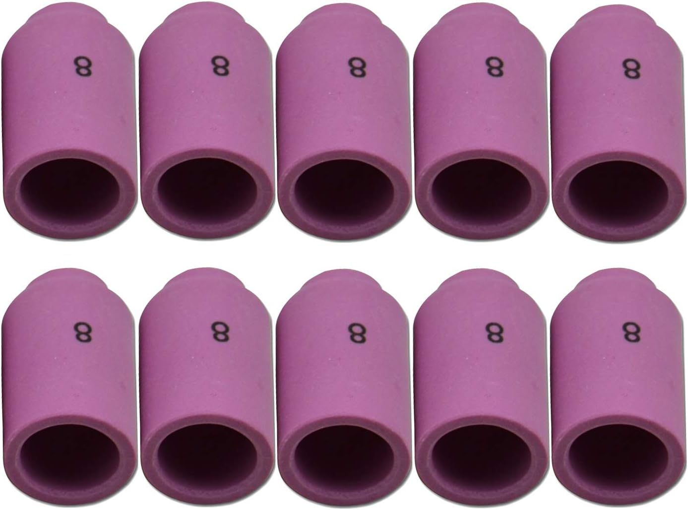 RIVERWELD TIG Alumina Nozzle Ceramic Cups 13N12 8# 12.5mm Orifice Fit PTA SR DB WP 9 17 18 20 25 26 TIG Welding Torch Accessories Pack of 10