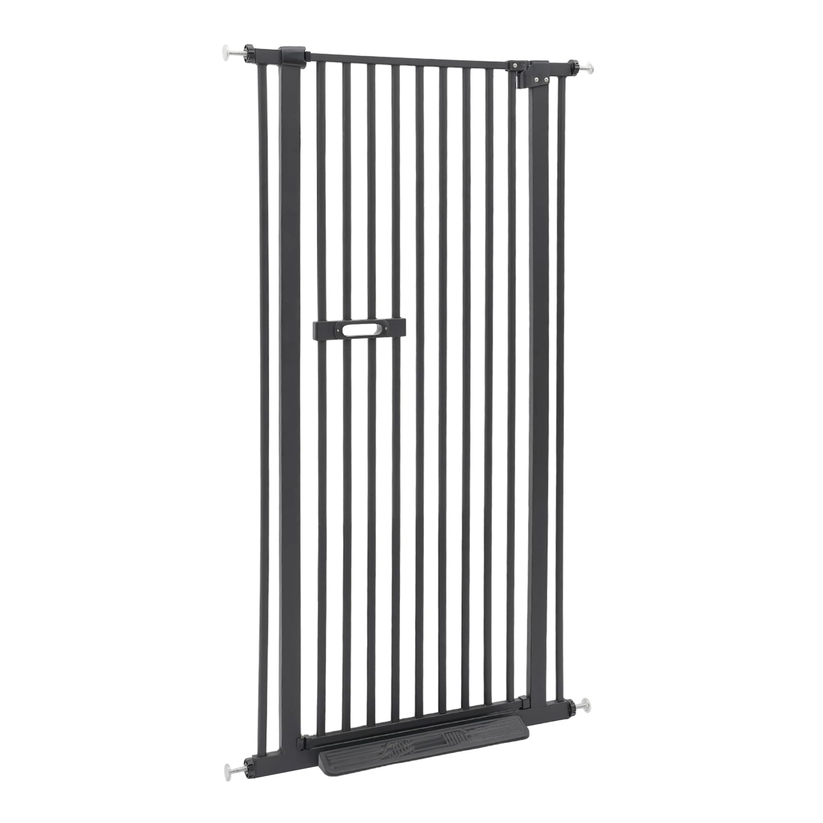 Rejilla de seguridad negra para mascotas, puerta de gato extra alta con barrera de seguridad extensible, adecuada para dormitorios, pasillos, salones, balcones y escaleras, 150 cm