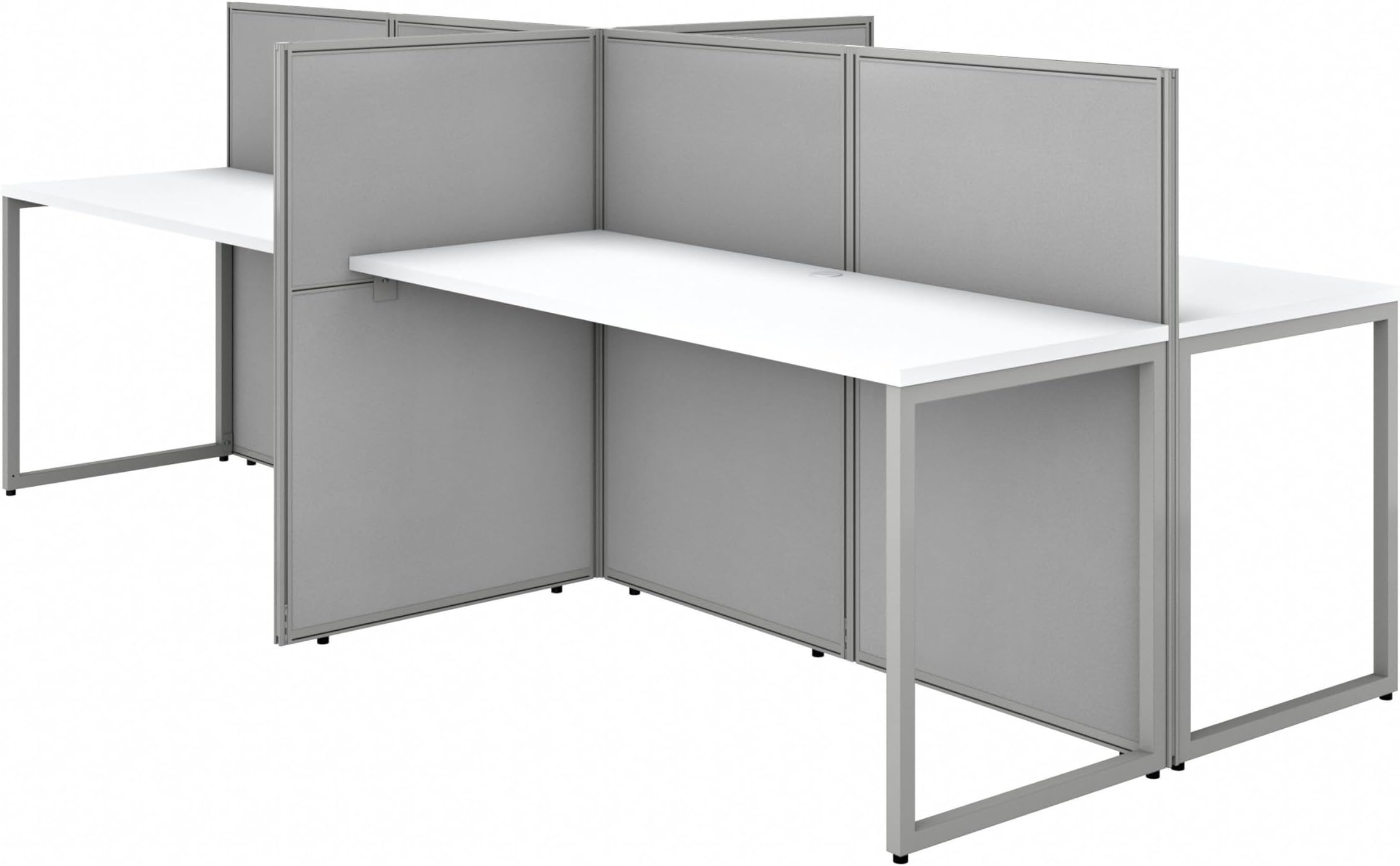 Bush Business Furniture Cubicle Desk with Privacy Panels, Easy Office Collection Four Person Computer Table Workstations, 60Dx120Wx45H