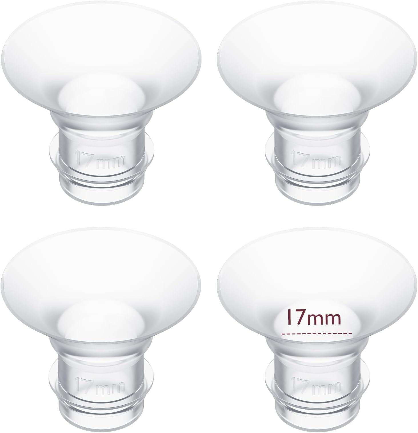Momcozy Flange Insert 17mm Compatible with 24mm Flange/Shield of Most Pumps, Insert for Breast Pump Replacement Accessories, 4PCS 17mm