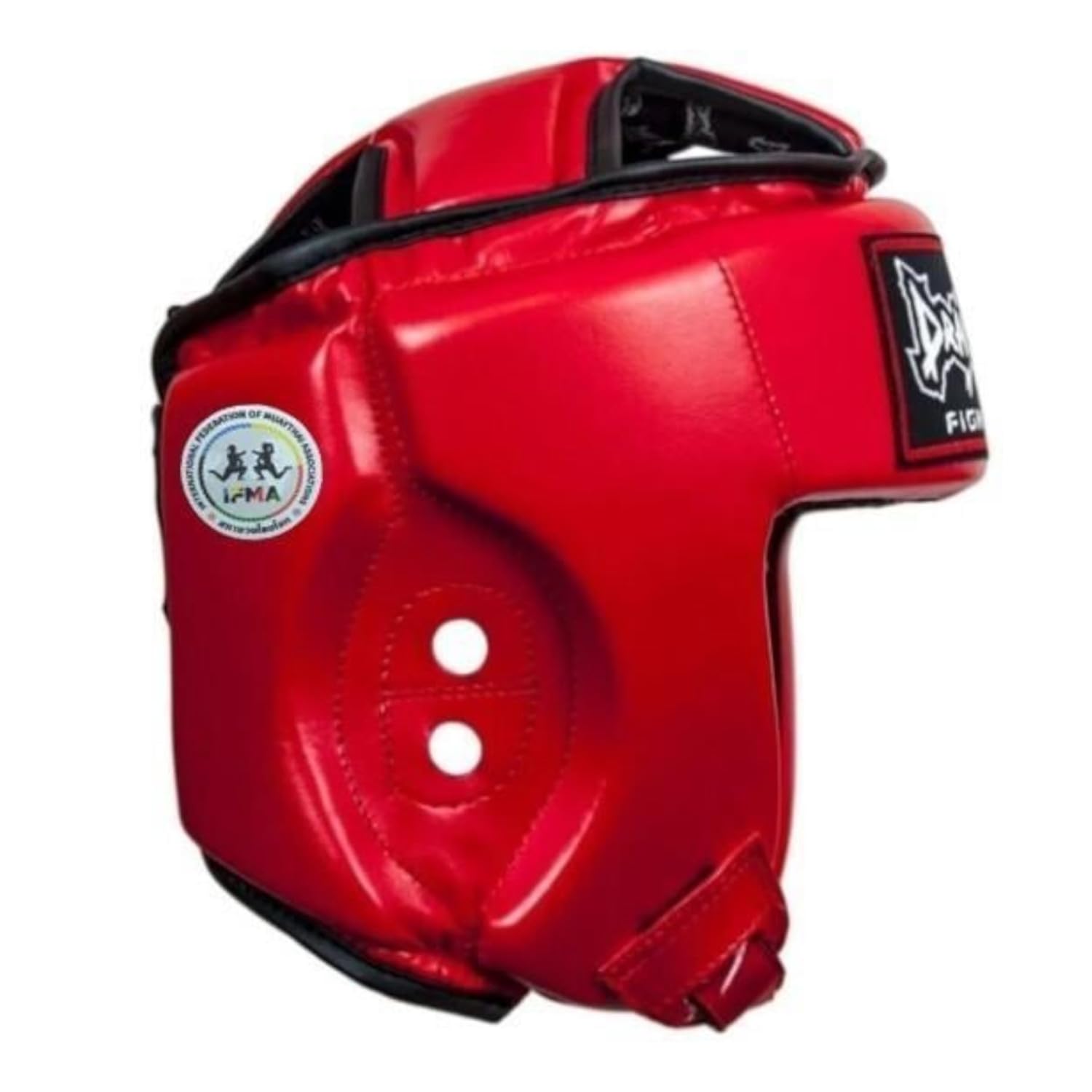 Dragon do DRG-99-L IFMA zertifizierter Kopfschutz - Professioneller Muay Thai & Kickboxen Boxhelm aus echtem Leder - CE-geprüft - Blau/Rot