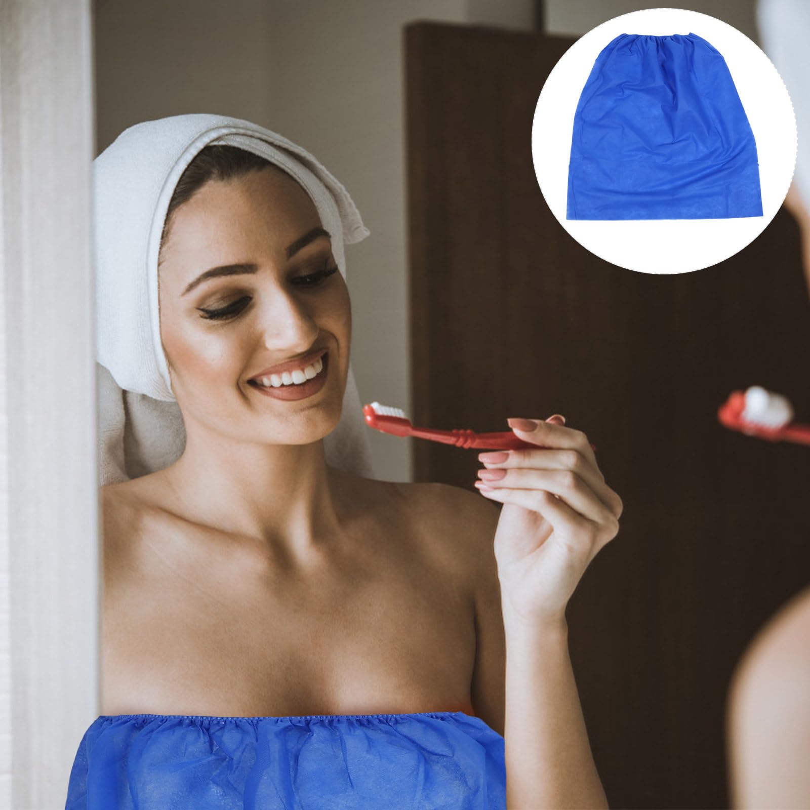 Faldas para Baño Desechables de Tela No Tejida, 10 Unidades en Azul, Ligeras y Transpirables, para Tratamientos en SPA y Sauna