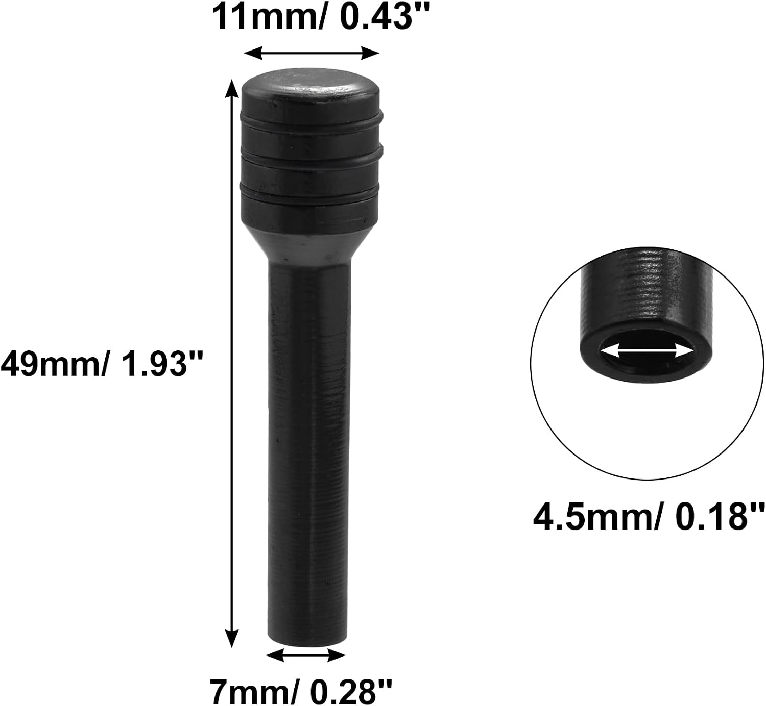 X AUTOHAUX 2pcs Car Door Lock Knobs Aluminum Alloy Inner Pull Pins Black image 3