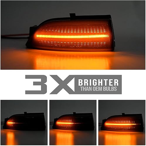 Miniatura 2 de Espejo lateral dinámico LED para Ford Ranger Lariat 2019 2020 2021 2022 2023 intermitente secuencial intermitente lámparas de marcador lateral lente