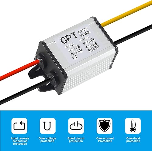 Miniatura 4 de 2 unids 12 V a 9 V convertidor reductor convertidor DC 12 V a 9 V 2A 18 W regulador de voltaje fuente de alimentación 9 V 12 V 24 V impermeable