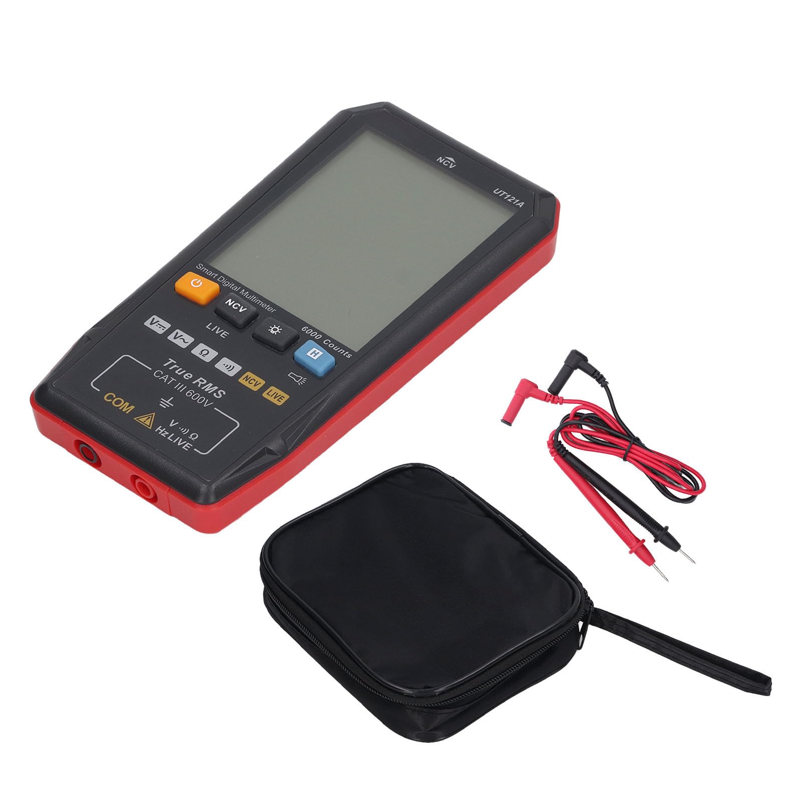 Multímetro Inteligente Multímetro Digital Automático NCV CA CC Resistencia de Voltaje Probador de Diodo de Frecuencia 600 V Alarma Audible Anti-quemaduras para