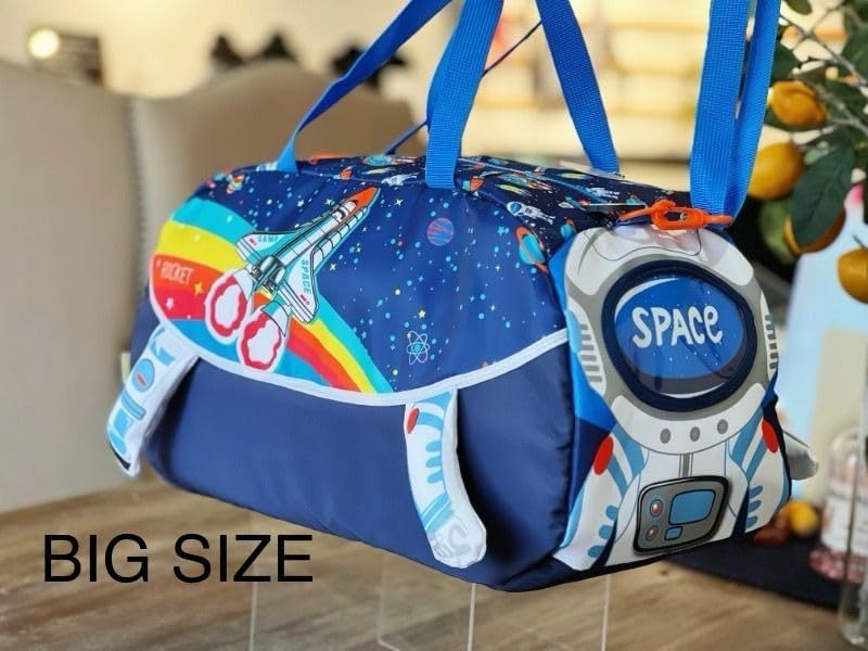Image of 3D Design Duffle Bag for Kids & Adult| Large Compartment Foldable Luggage with Shoulder Strap | Lightweight Travel & Short Trips Storage Organizer for Women (Space)