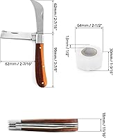 Vista 6 de QWORK Cuchillo de jardinería de injerto, kit de injerto flexible, cuchillo de jardín de doble hoja para poda en ciernes, con 2 cintas de reparación