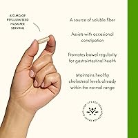 Vista 4 de Swanson Suplemento dietético de fibra de cáscara de psyllium 610 mg 300 cápsulas - (paquete de 2)