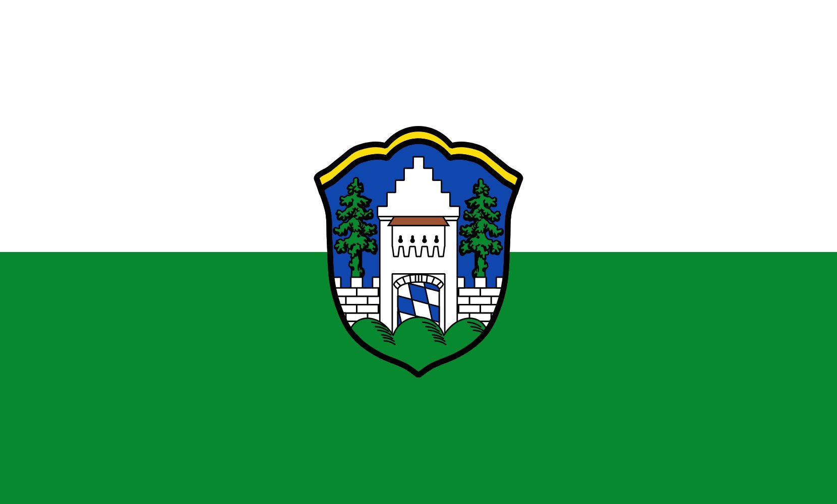 Drapeau grand format Grünwald 1.35m² pavillon paysage de haute qualité