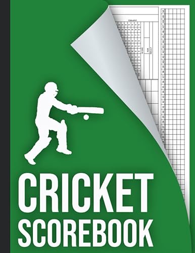 Cricket Score Book: 100 Cricket Score Sheets, Cricket Score Pads for Scorekeeping, Cricket Stat Book, Cricket Scorebook, Great Gift for Cricket Coach, Large Print 8.5 x 11 in