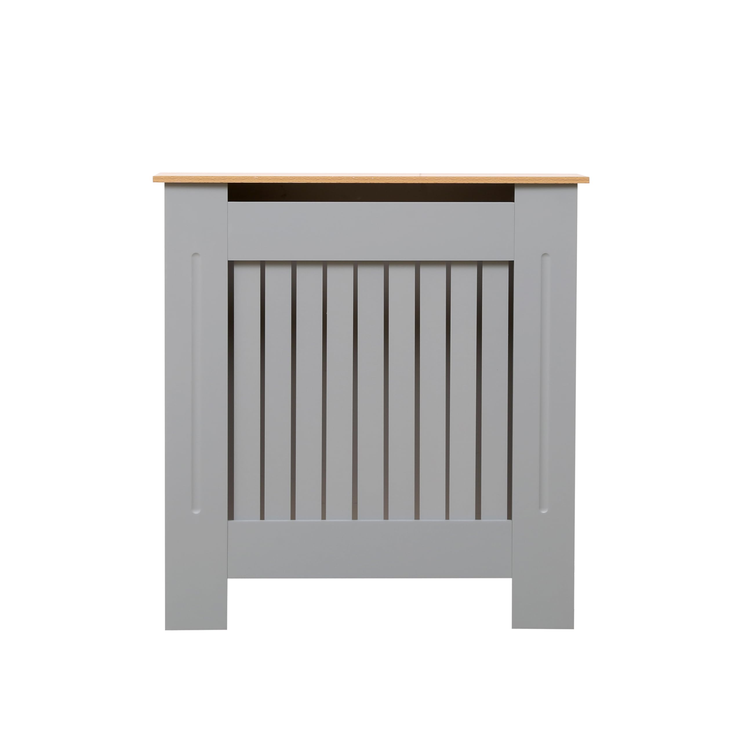 AVC Designs Kensington Radiator Cover Modern MDF Wood White Grey Vertical Slat Living Room Bedroom Hallway Cabinet (Small Grey/Oak)…