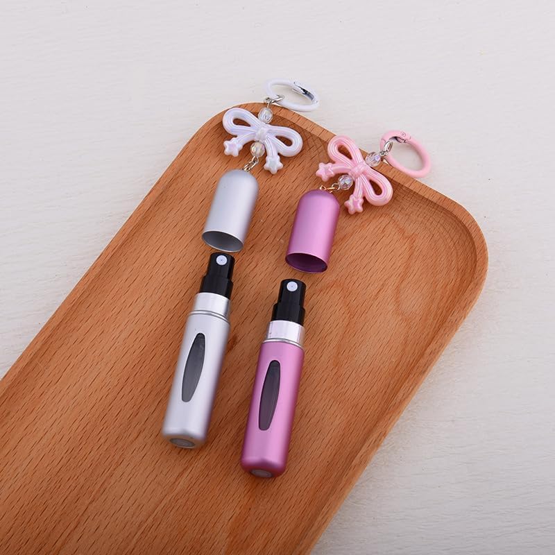 Perfume Spray Bottle Keychain Atomizer Key Chain Bow for Bag Charm Cute Keychain Perfume Travel Refillable 5ML