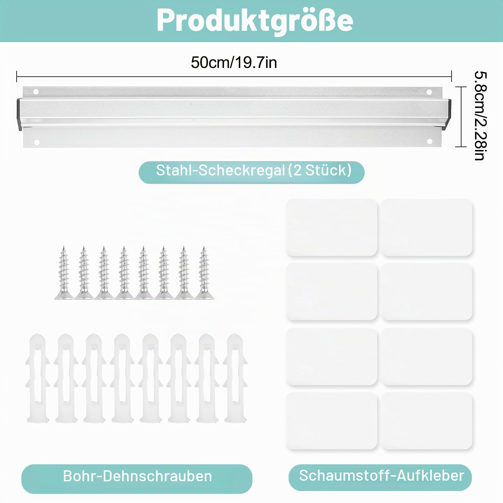 2 Stück Bonhalter Tickethalter 50CM Aluminiumlegierung Gastronomie Bonschiene Bestellhalter für Restaurant Bar Küche Cafés Kneipen Büro, Selbstklebend mit Schrauben