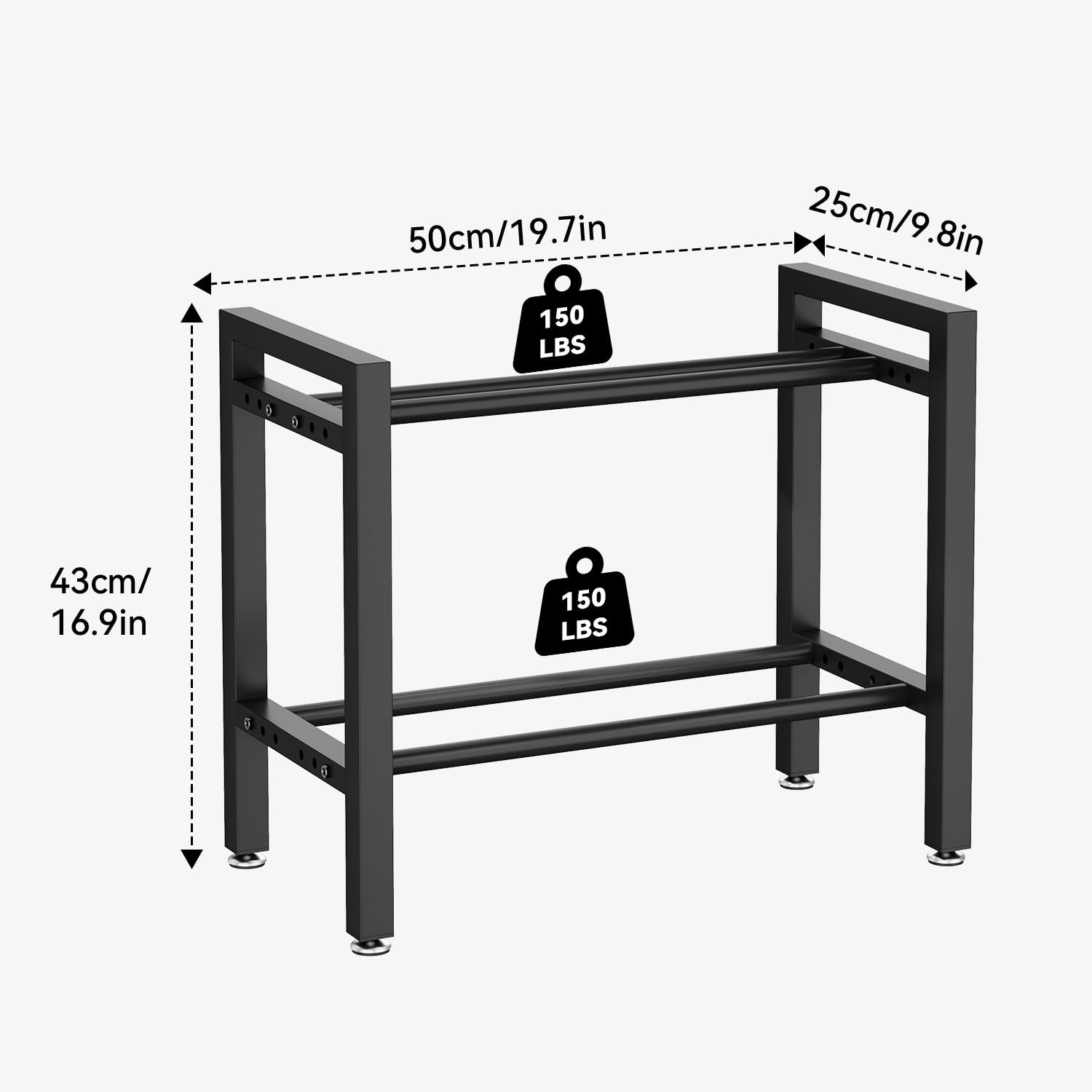 IBUYKE Hantelständer, Verstellbares Hantelgestell für Home Gym, Platzsparender Gewichtsständer 300LB|450LB Tragkraft, für Kettlebells,Hanteln,und Aufbewahrung Kleine Gym Equipment, nur Gestell