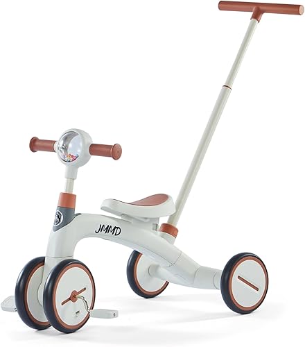 Triciclo 4 en 1 para niños pequeños de 1 a 3 años, bicicleta para niños pequeños con mango de empuje, triciclos para niños con pedales extraíbles y