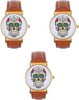 Girl Watches 3pcs Punk Skull Head Ladies Watches Charming Female Wrist Women Fashion Watch Gifts Reloj Deportivo para Mujer