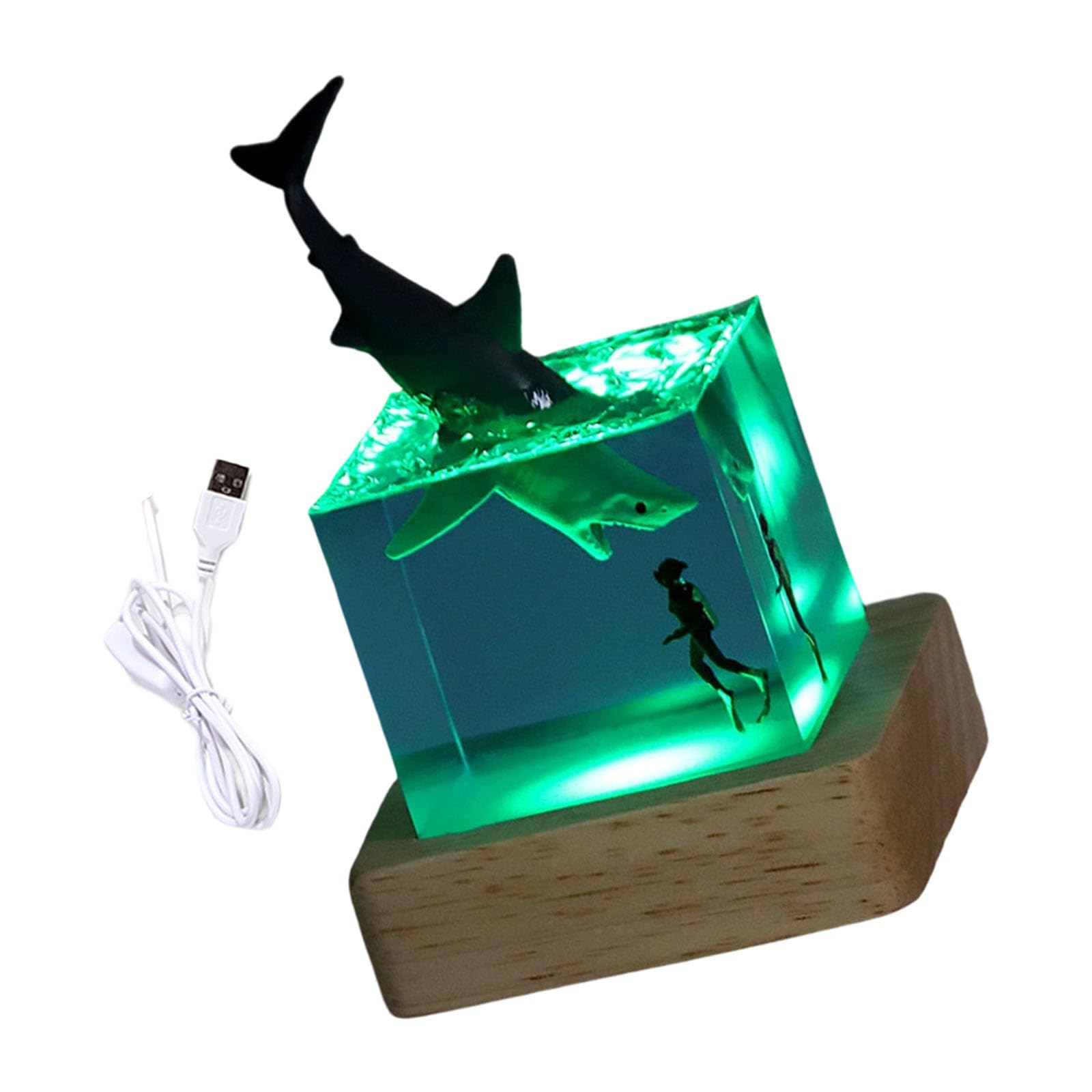 Elnwnnkc Decorative Figure Night Light with LED Bedroom Mood Lighting Resin Texture Perfect for Gift Giving Resin Whale Decor Light