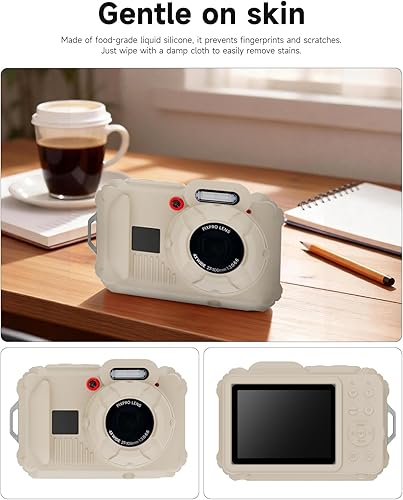Miniatura 4 de Funda de silicona para cámara digital Kodak Pixpro wpz2 con cubierta extraíble para lente y protector de pantalla y cordón para accesorios Ckodak