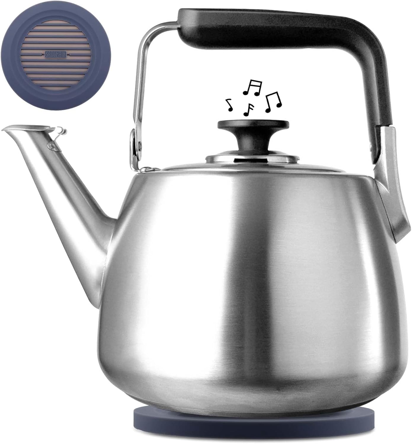 Tea Kettle, Whistling Stovetop Tea Kettle, Large Capacity Teapot Suits for All Heat Source, Professional Fast Heat Technique Teapot with Thick Body and Bottom, Durable and Sturdy Tea Pot