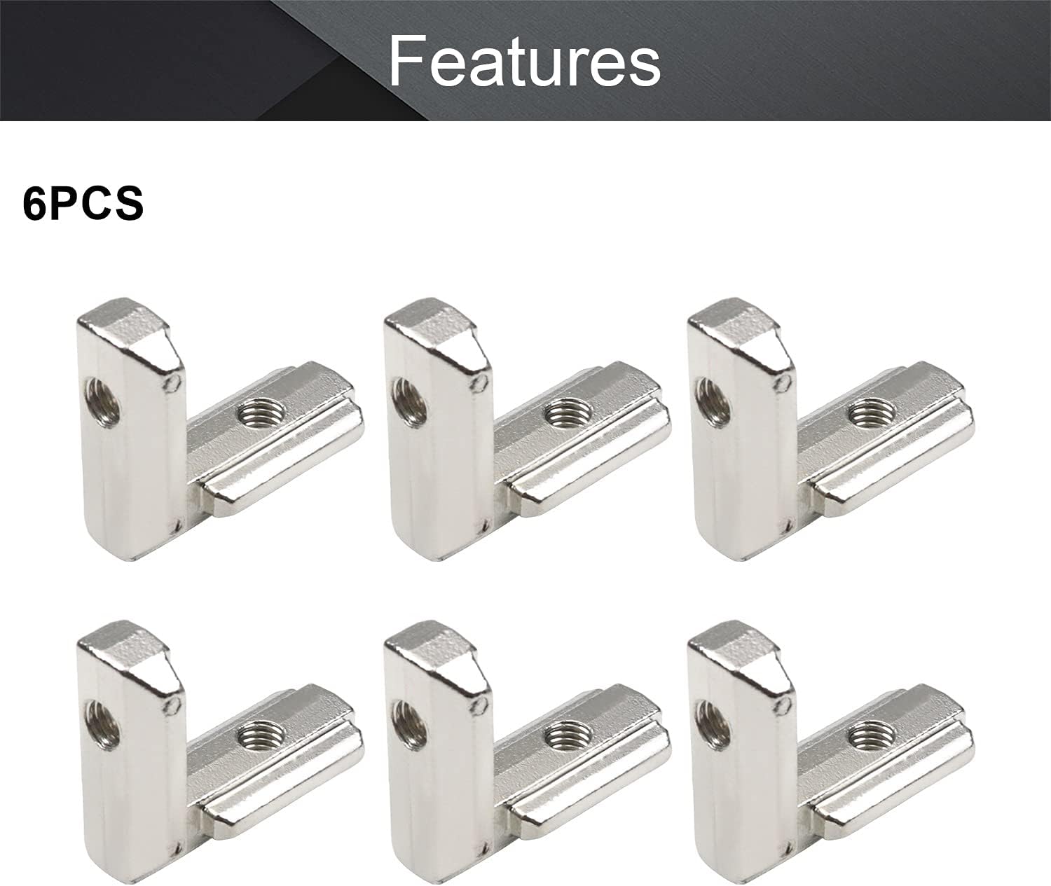 MroMax Internal Joint Bracket 1.46" x 1.22" (L x H), Internal Angle Connector 30 Series for Aluminum Extrusion Profiles, Silver 10 PCS (with Set Screw)