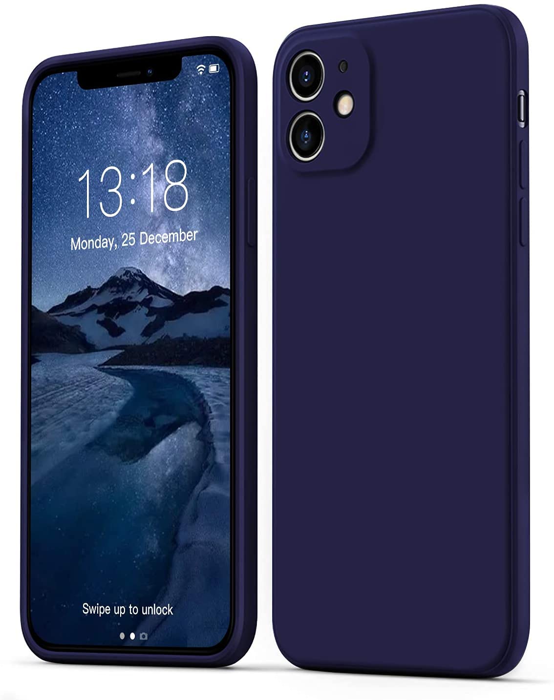 LOXXO® Square Candy Liquid Silicone iPhone Case Cover for iPhone 11, All Cube Series with Microfiber Lining Compatible iPhone 11 (6.1 inch) (iPhone 11, Blue)