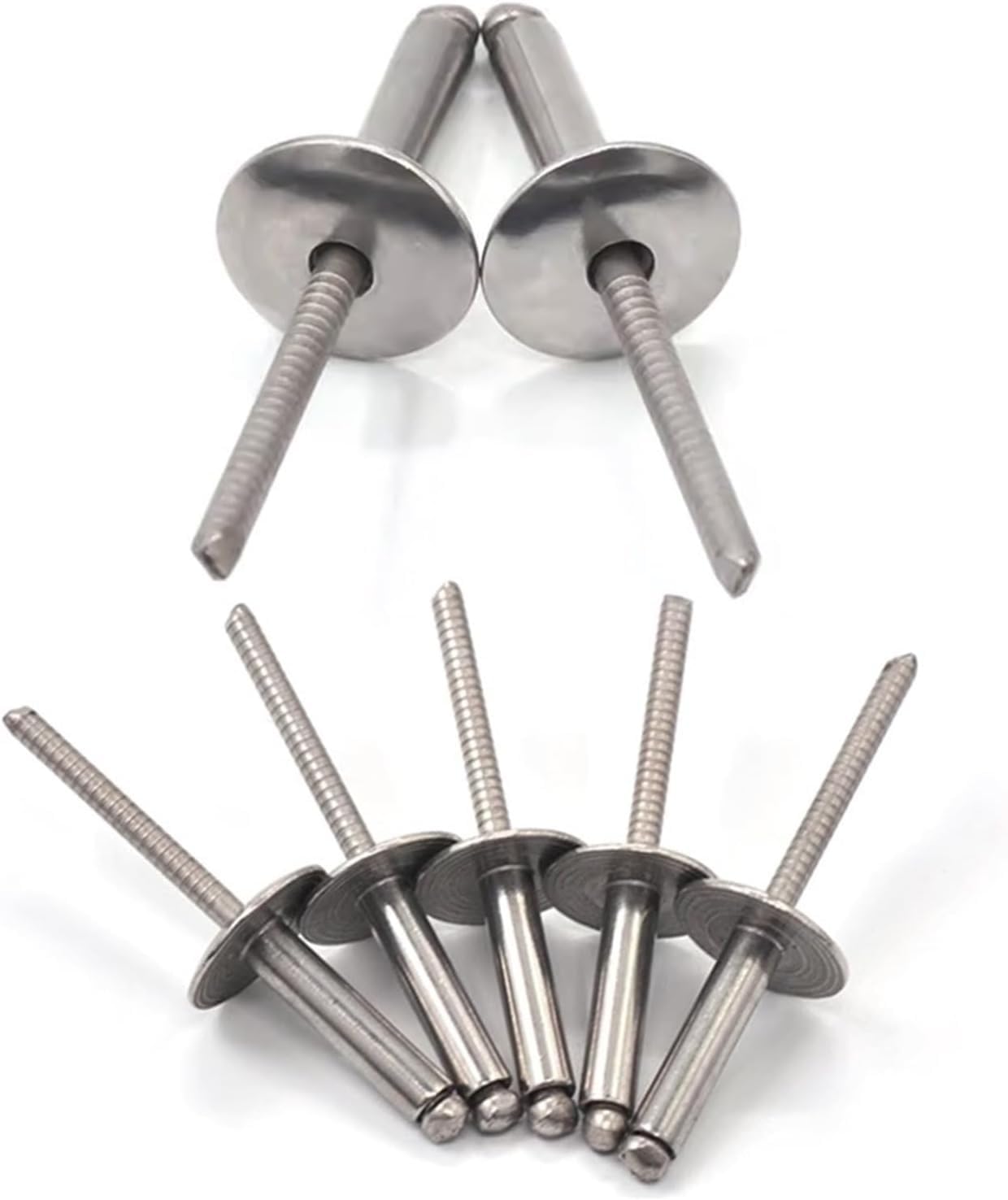 Blind Pop Rivets, Blind Rivets Full Stainless Steel Large Flange Dome Head Multiple Sizes 30/50pcs(4.8x12x16 Mm,50Pcs)