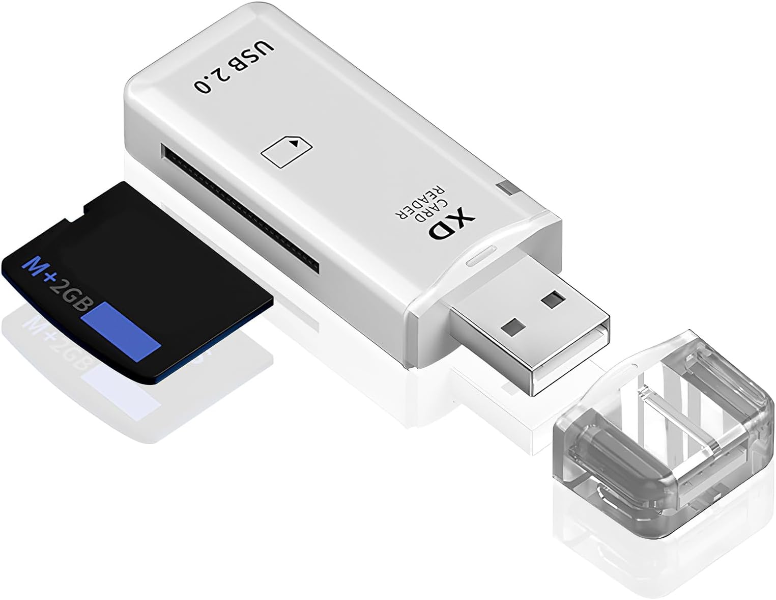 USB XD Card Reader For Fuji and Olympus Cameras USB 2.0 SDXC Camera Memory Card Reader Adapter Up to 480MBs Easy to Read XD Picture Card Reader, Supports Windows + Mac, White