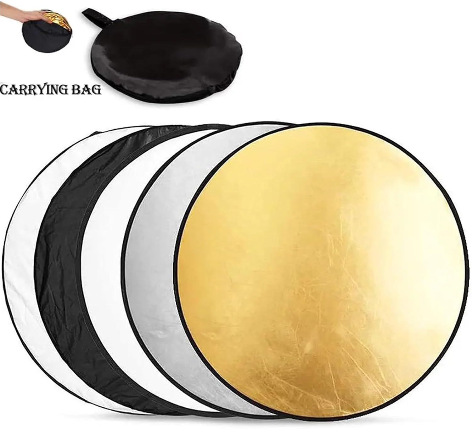 Light Diffuser 2pcs 5-in-1 Photo Reflector, 60/80/110cm Collapsible Light Diffuser(30cm)