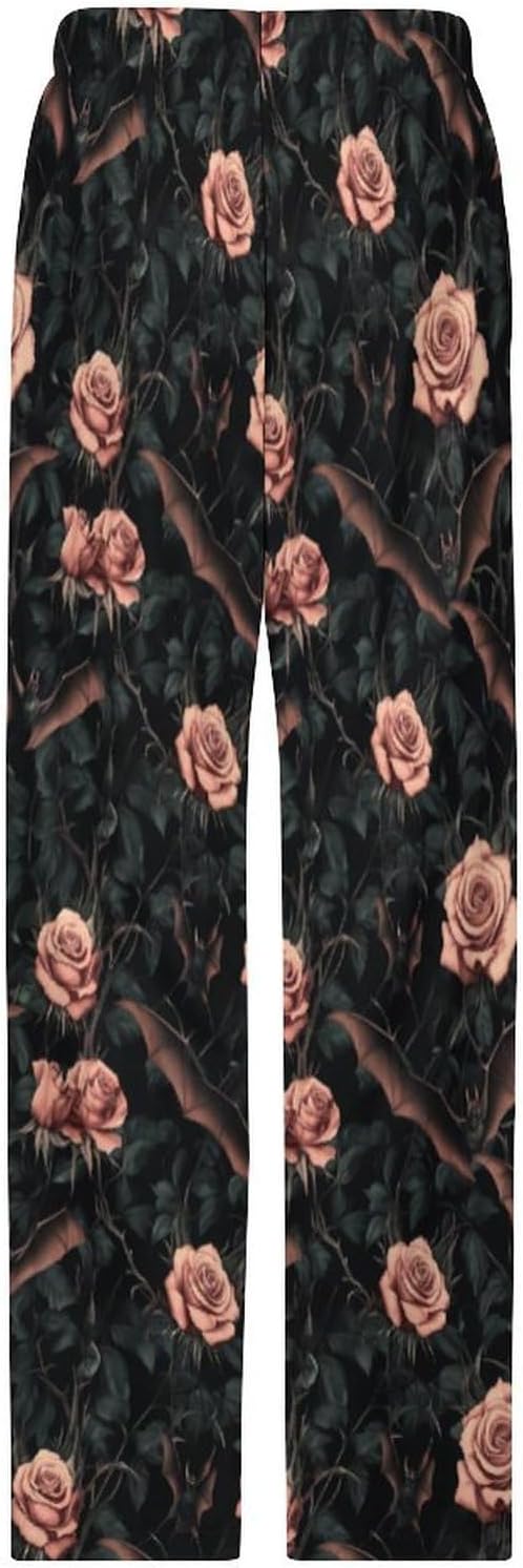 Blue Cow Skin Pattern Mens Pajama Pants Bottoms Sleep Lounge Sleepwear Trousers with Pockets