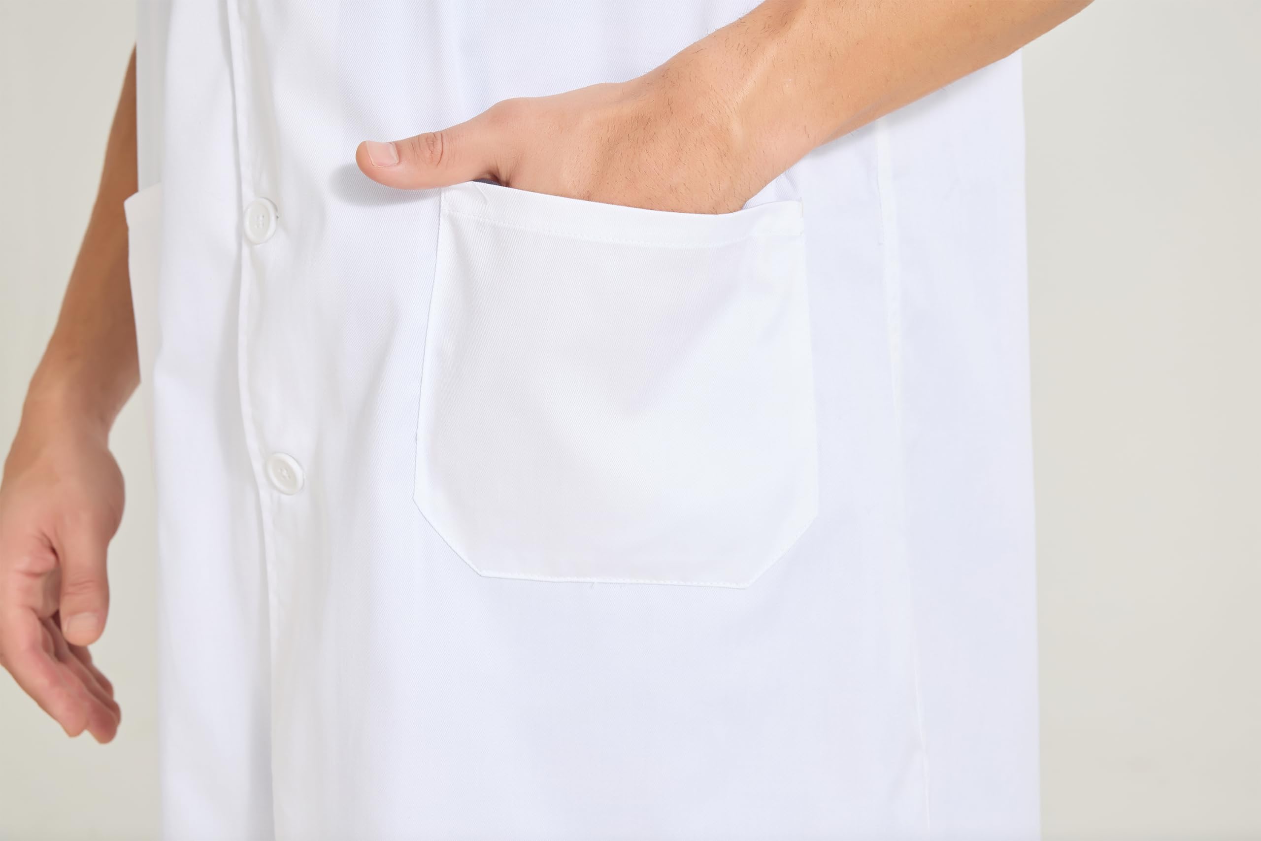 MISEMIYA Bata Laboratorio Unisex Blanca Medico Hombre